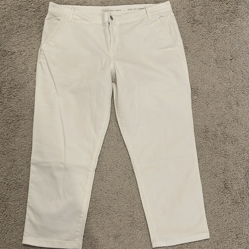 Calvin Klein Jeans Cropped White Denim